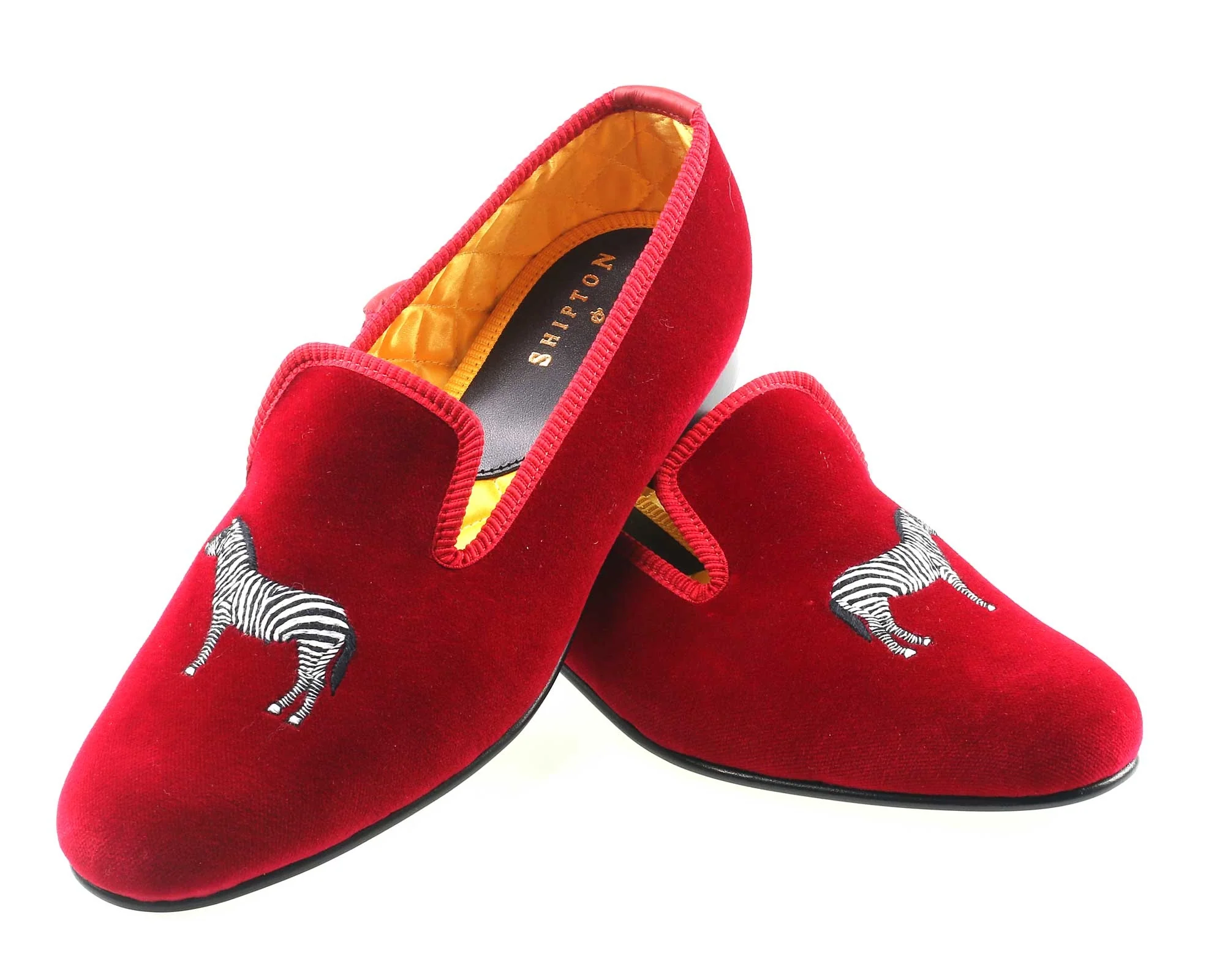 Zebra Motif Embroidered Velvet Slipper - Image 3