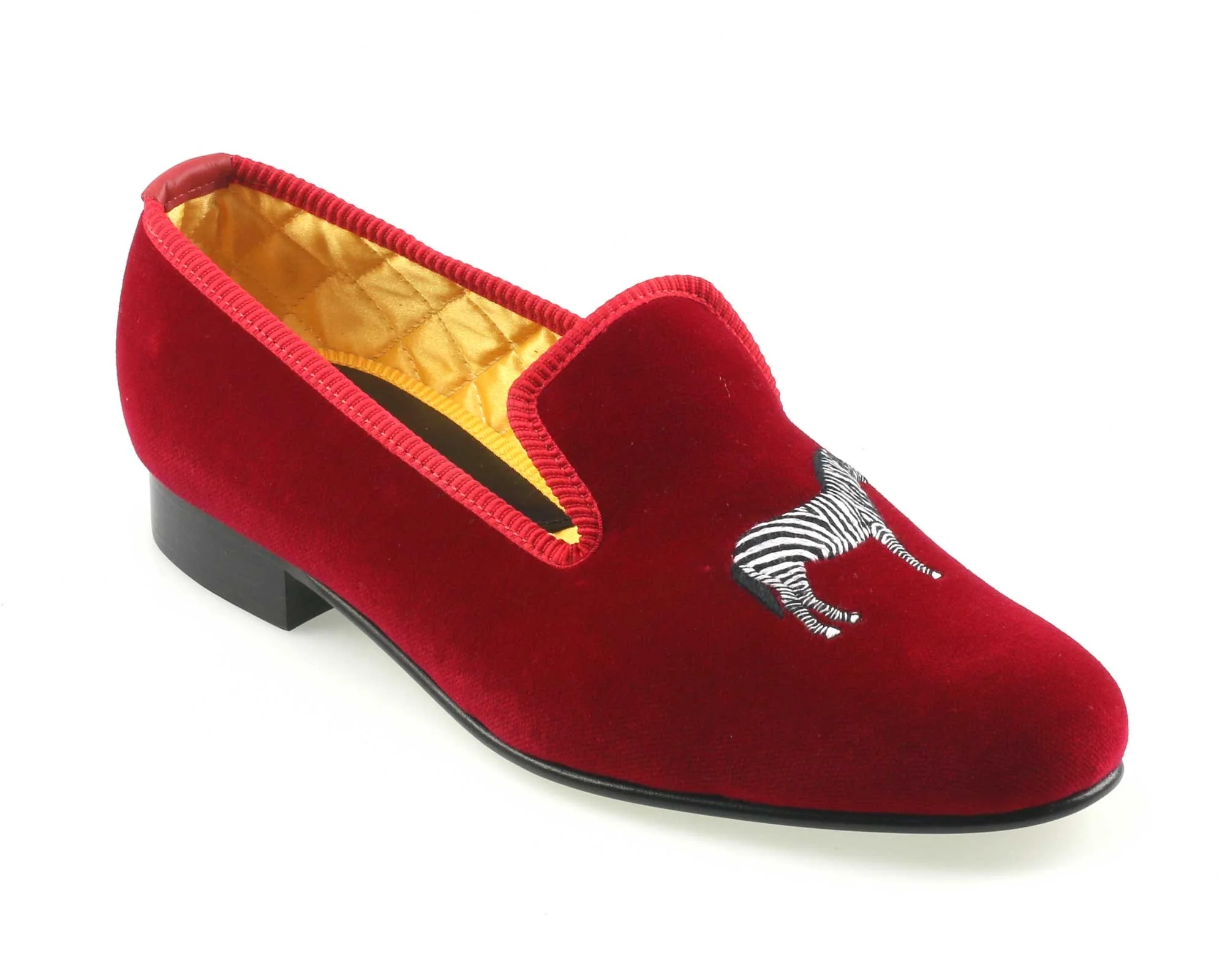 Zebra Motif Embroidered Velvet Slipper - Image 4