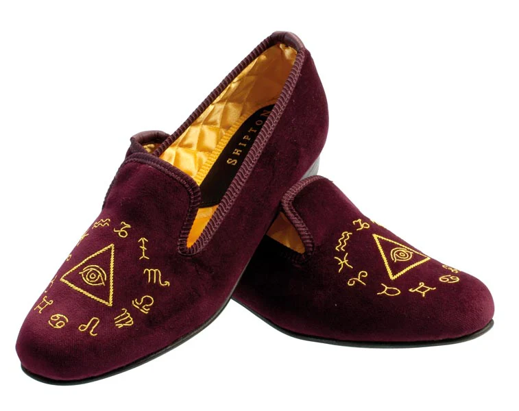 Zodiac Motif Embroidered Velvet Slipper - Image 2